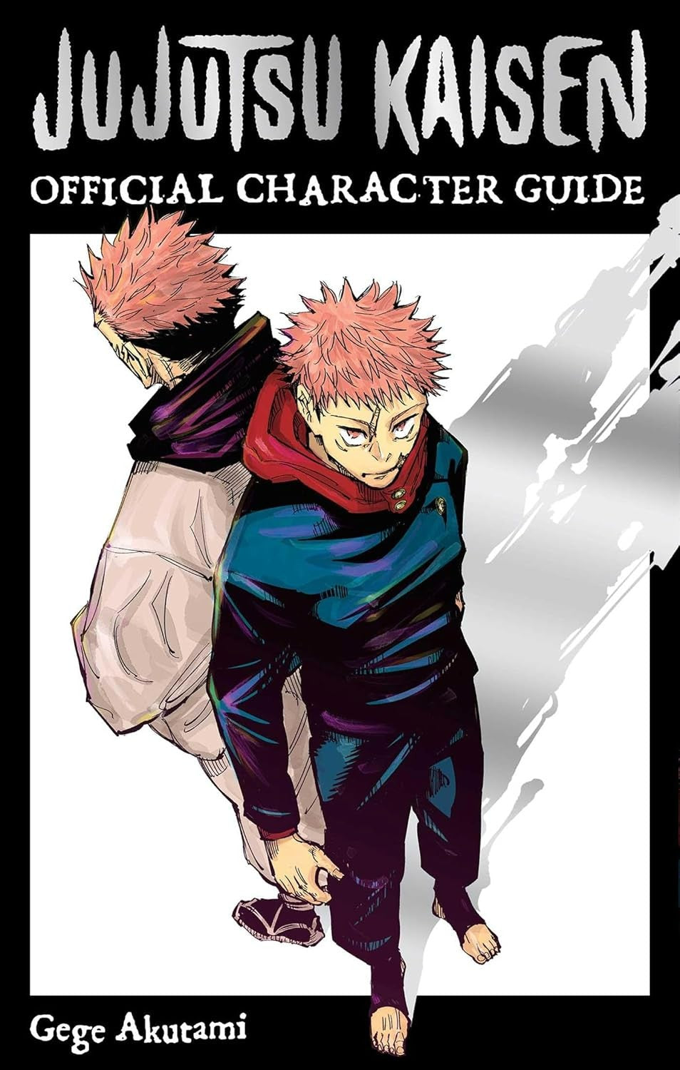 Cover of 'Jujutsu Kaisen Official Character Guide' with two characters and title text.