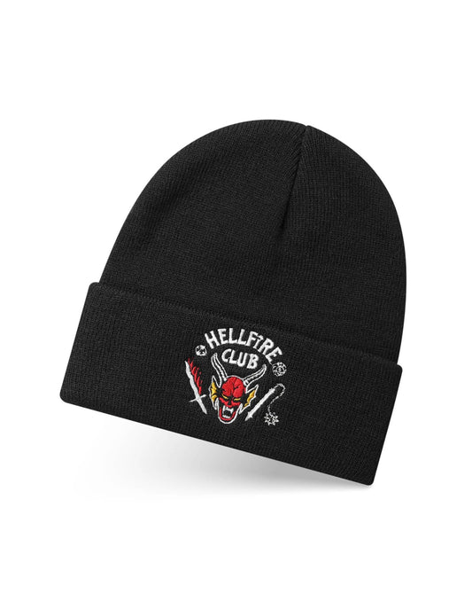 Stranger Things Unisex Black Hellfire Club Beanie Hat (One Size) - KOOLTHINGS
