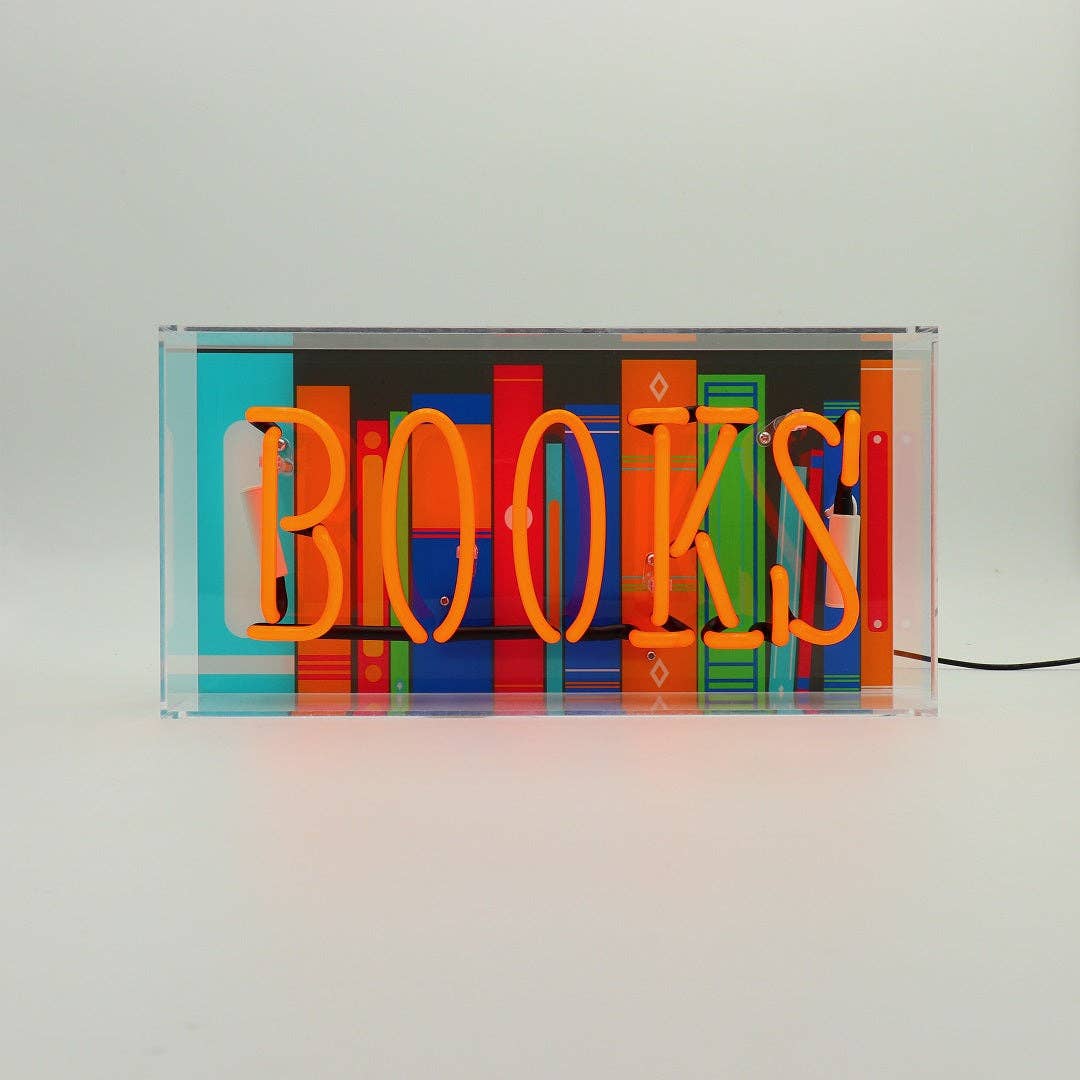 'Books' Glass Neon Sign - KOOLTHINGS