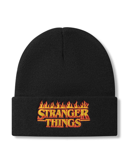 Stranger Things Unisex Black Logo Beanie Hat (One Size) - KOOLTHINGS