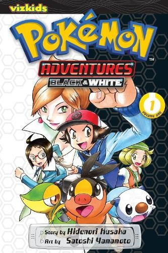 Pokémon Adventures Black & White book cover with characters and vizkids logo