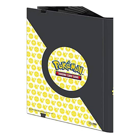 Pokémon trading card game binder with yellow and black design