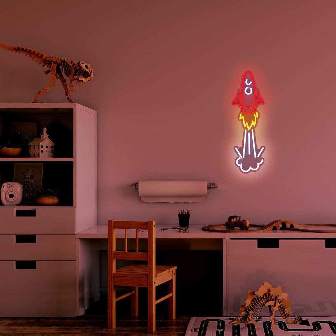 'Space Rocket' Neon LED Wall Mountable Sign - KOOLTHINGS