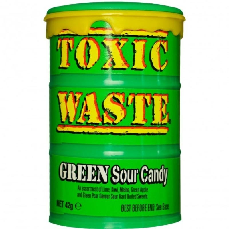 Toxic Waste Green Unopened Warning Mega Sour Candy - KOOLTHINGS