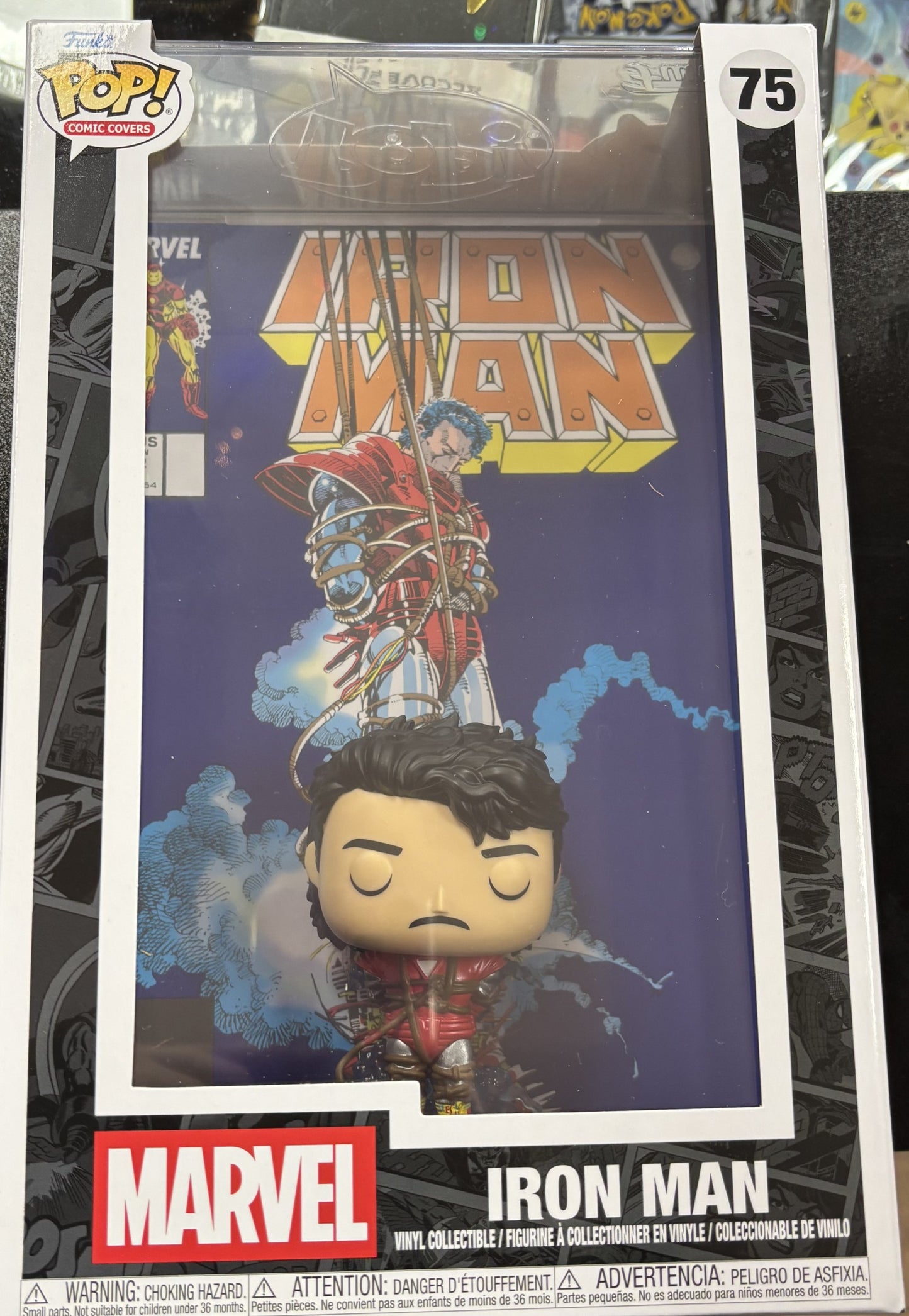 Funko Pop! Iron Man figure in packaging with Marvel branding