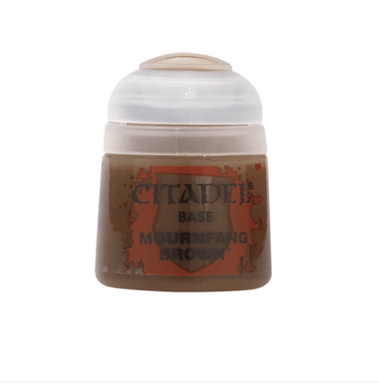  Citadel paint jar labeled 'Mournifang Brown' on a white background