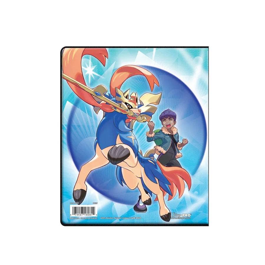 Animated character with a sword on a blue background