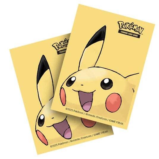 Two yellow Pikachu trading card packs with Pokémon branding on a white background.