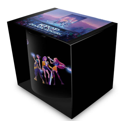 Black box with 'KPOP Demon Hunters' artwork on a white background
