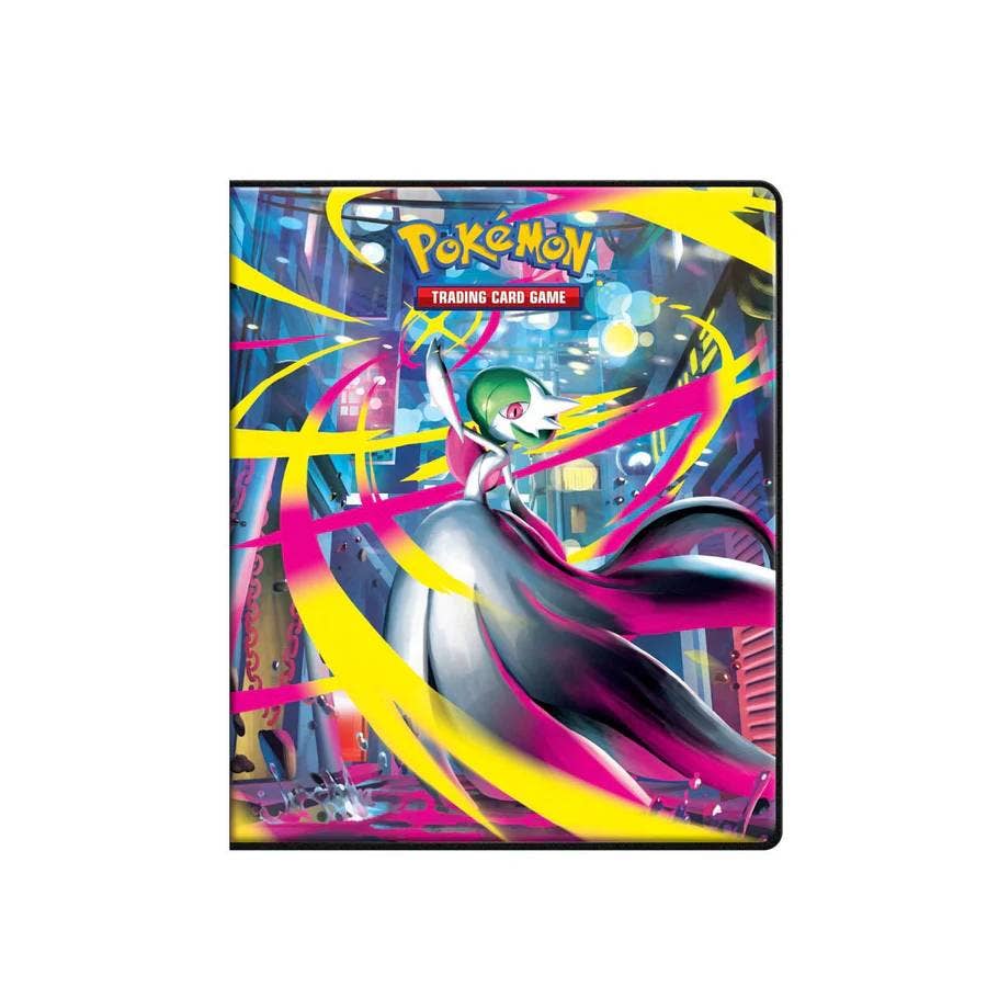 Pokémon trading card game binder with colorful design and Pokémon logo.
