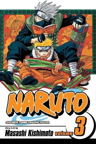 Cover of 'Naruto' manga volume 3 with two characters on a colorful background