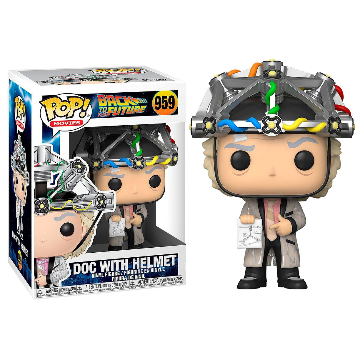 Funko Pop! vinyl figure of a character with a helmet next to its packaging