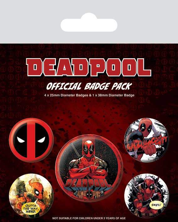 Deadpool (Outta the Way) Badge Pack - KOOLTHINGS