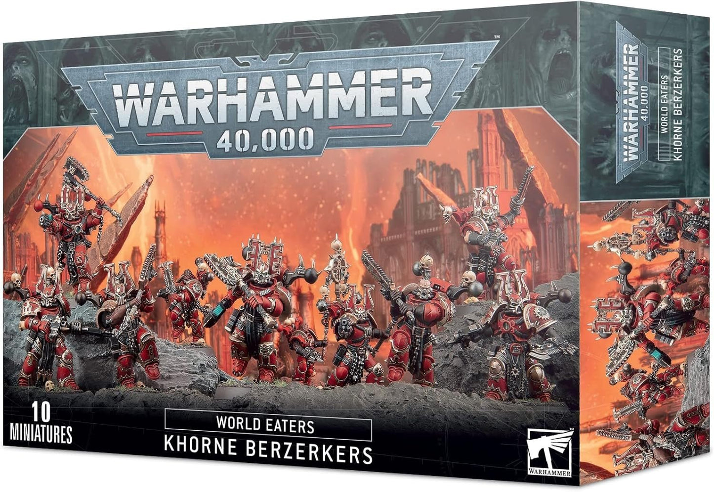 Warhammer 40,000 Khorne Berzerkers miniatures box set packaging.
