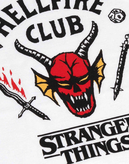 Stranger Things Unisex Kids White Hellfire Club Logo Print Short Sleeved T-Shirt - KOOLTHINGS