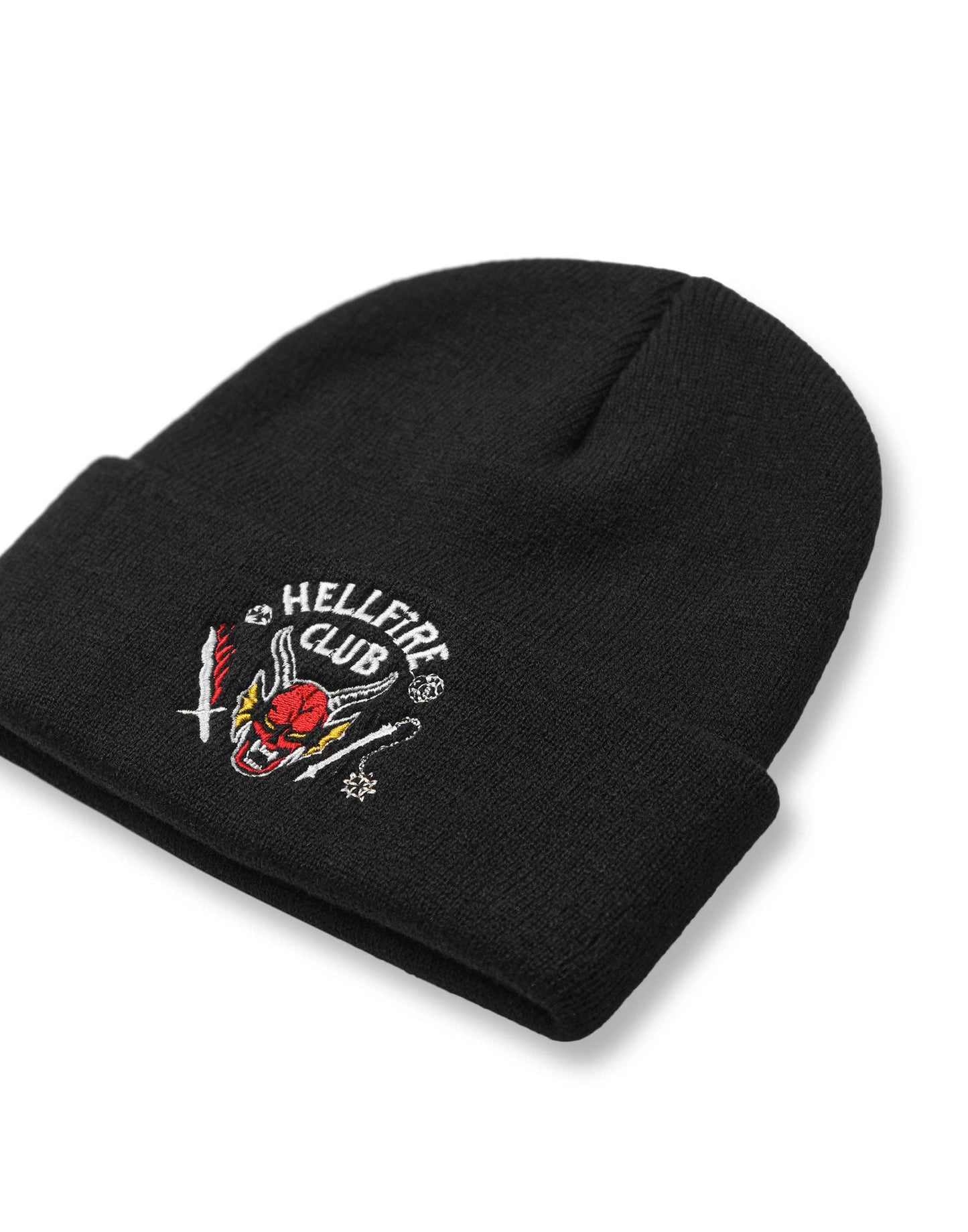 Stranger Things Unisex Black Hellfire Club Beanie Hat (One Size) - KOOLTHINGS