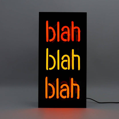 'Blah Blah Blah' Glass Neon Sign - Black Acrylic - KOOLTHINGS