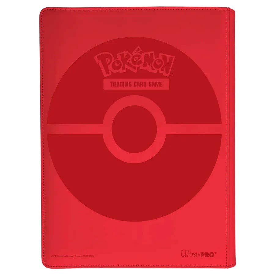 Red card holder with Pokémon logo and Ultra Pro branding on a white background