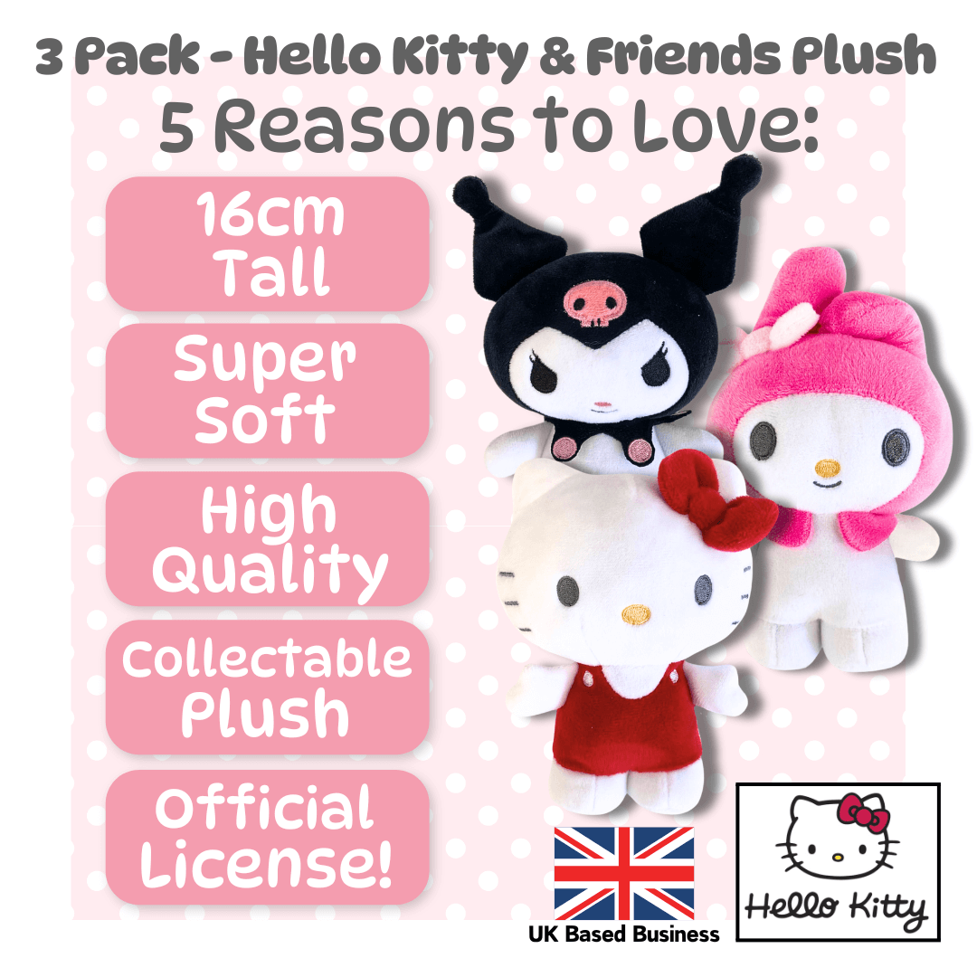 Hello Kitty Gift Set 16 CM Standing Hello Kitty, Kuromi & Melody - KOOLTHINGS