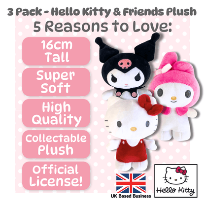 Hello Kitty Gift Set 16 CM Standing Hello Kitty, Kuromi & Melody - KOOLTHINGS