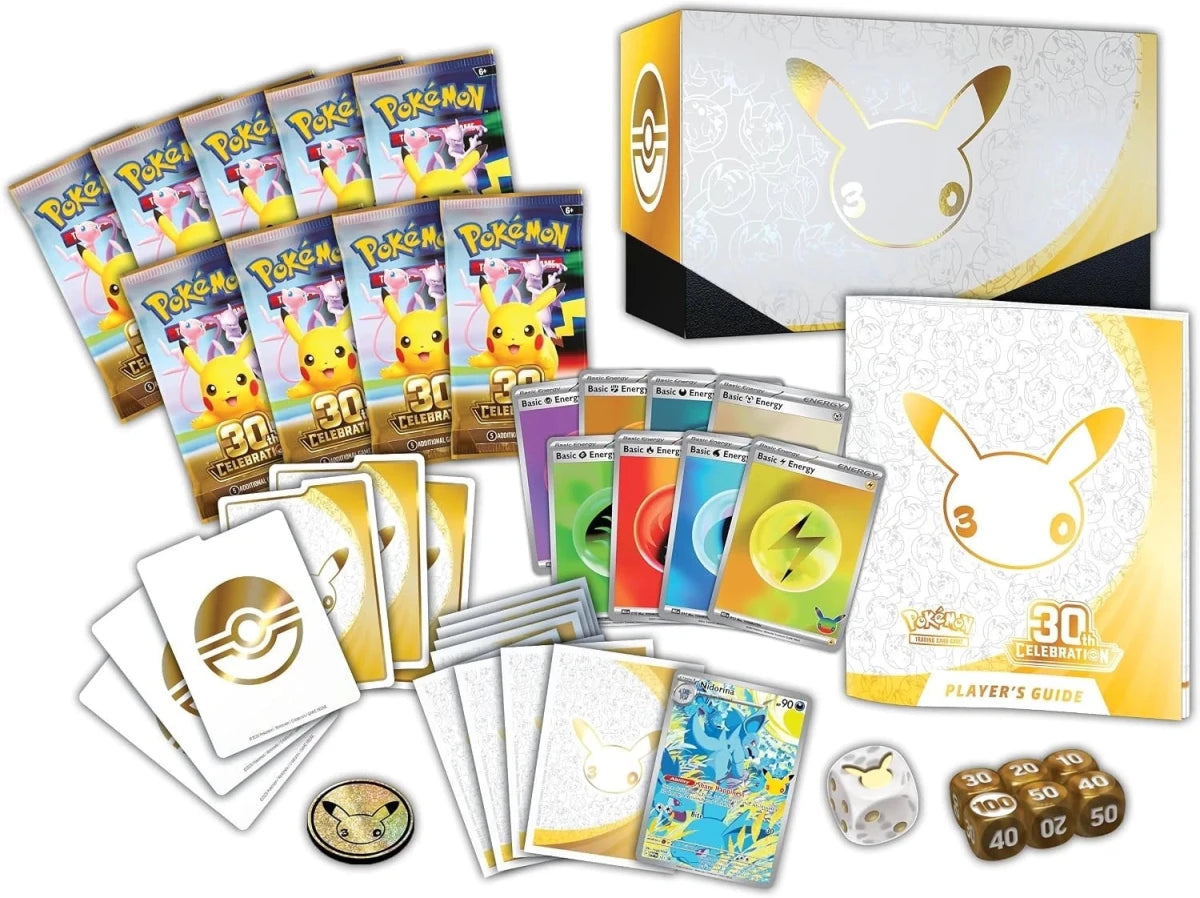 Pokémon TCG: 30th Celebration Elite Trainer Box (1 Full-Art Promo Card - KOOLTHINGS