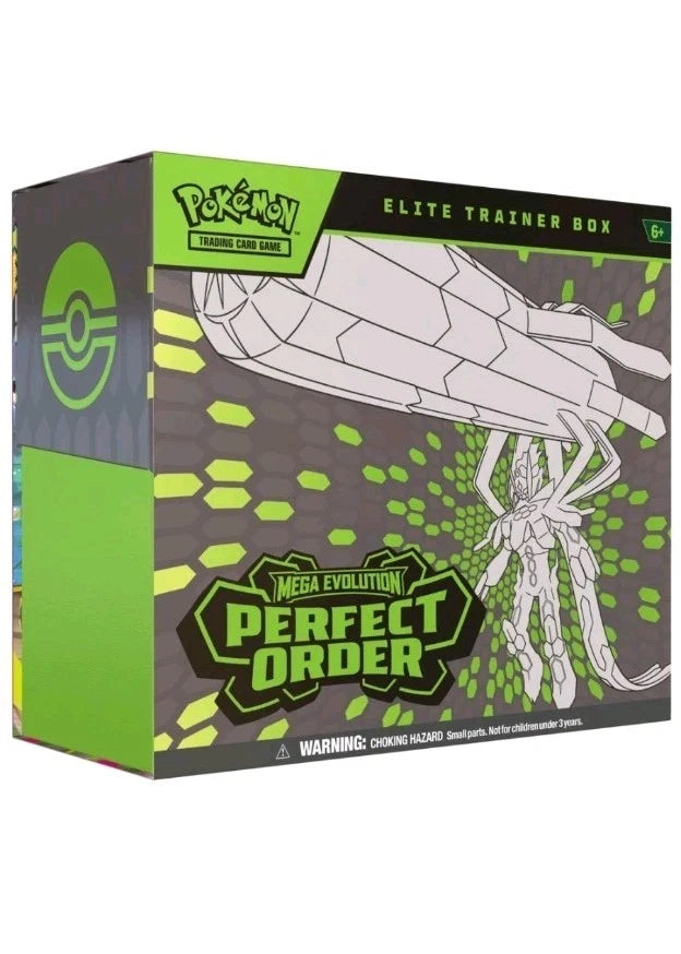 Pokémon Elite Trainer Box packaging with green and gray design