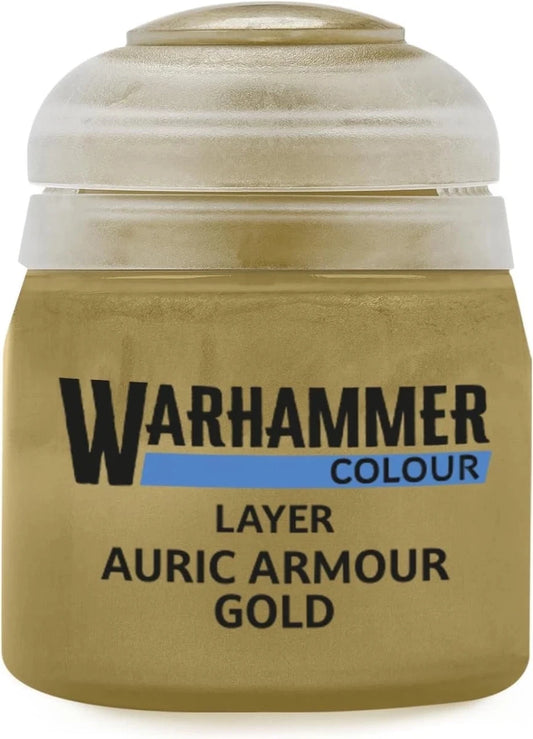 Warhmammer Colour Layer: Auric Armour Gold 12ml Acrylic Paint - KOOLTHINGS